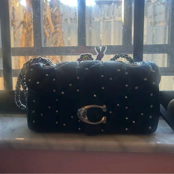 Coach Black Quilted Tabby 20 Chain Shoulder Bag - Picture 4 of 6